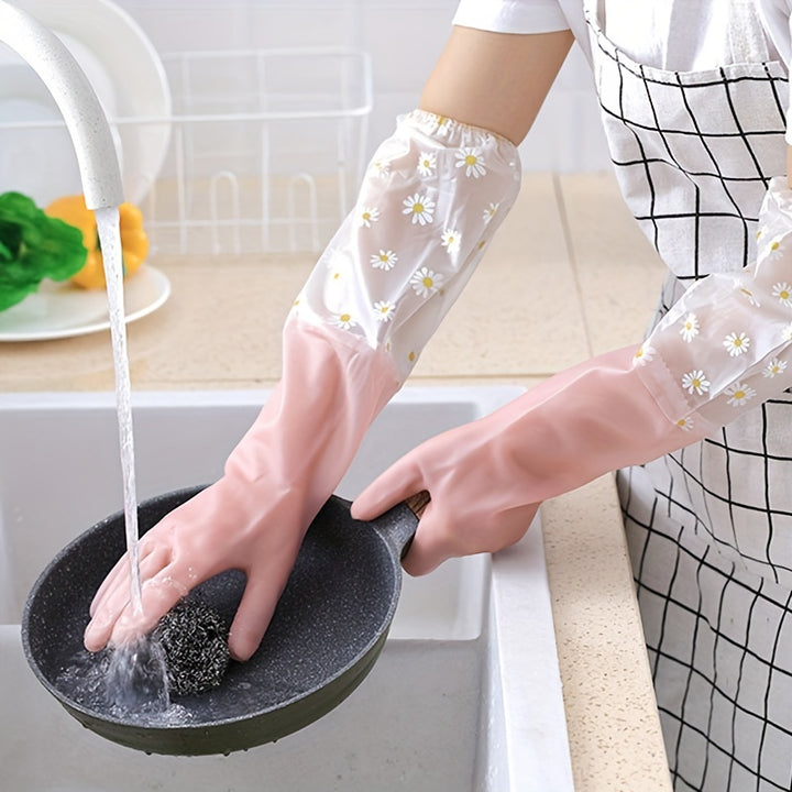 1 Pair, Long Sleeve Rubber Gloves,