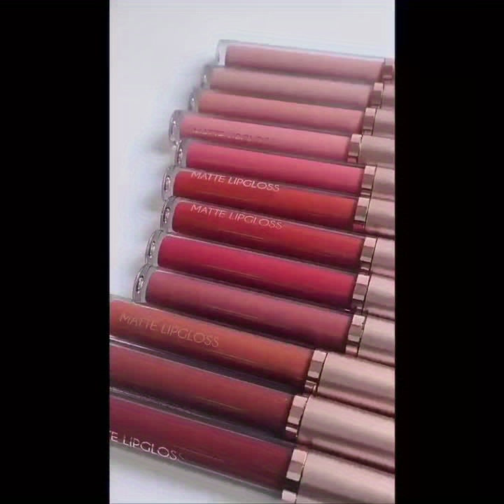 3 Pcs Matte Lipstick Lip Gloss Set Waterproof Non-Stick Cup Liquid Lipstick Matte Velvety.